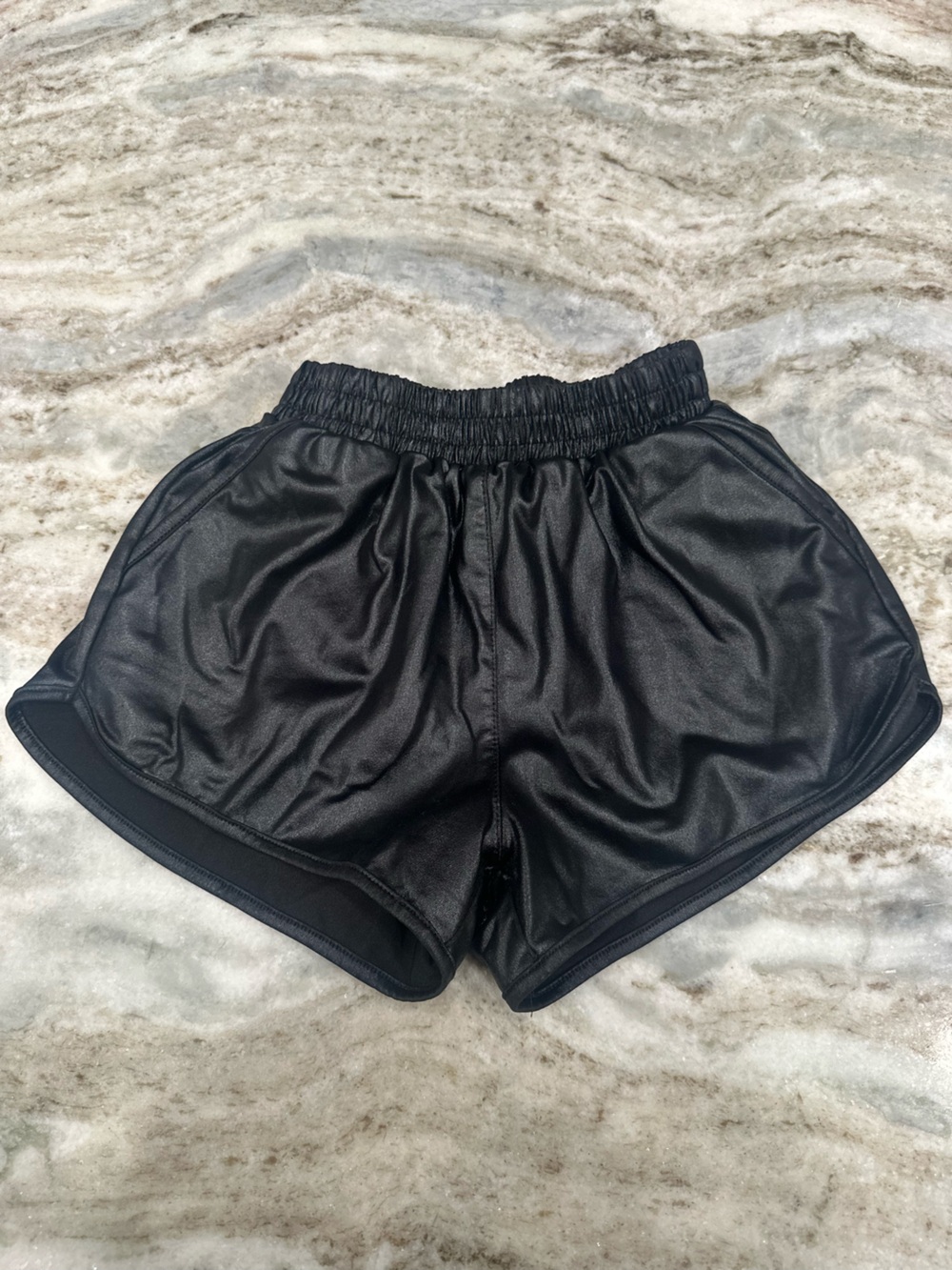 Kids Black Athletic Shorts with Elastic Waist